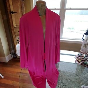 Chico's pink classic curved hem jacket size 3 (16)